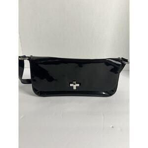 Vintage Gruppo Italiano Italy Black Lacquer Bag